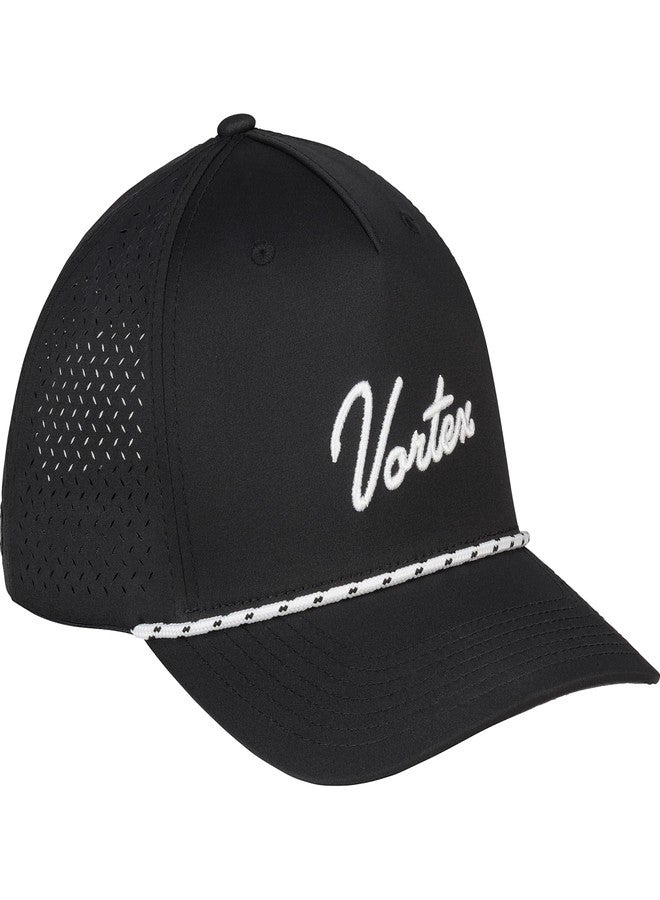 فورتكس قبعات غولف رجالية من Vortex Script Logo Rope Snapback (مقاس أمريكي، ألفا، مقاس واحد، أسود) - Image 2