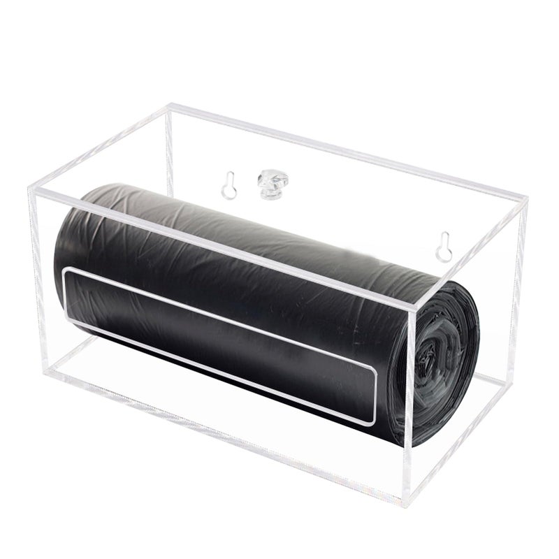 Weiai Trash Bag Organizer Dispenser, Acrylic Garbage Bag Holder Dispenser, Trash Bag Roll Dispenser for Wall Mount - Image 4