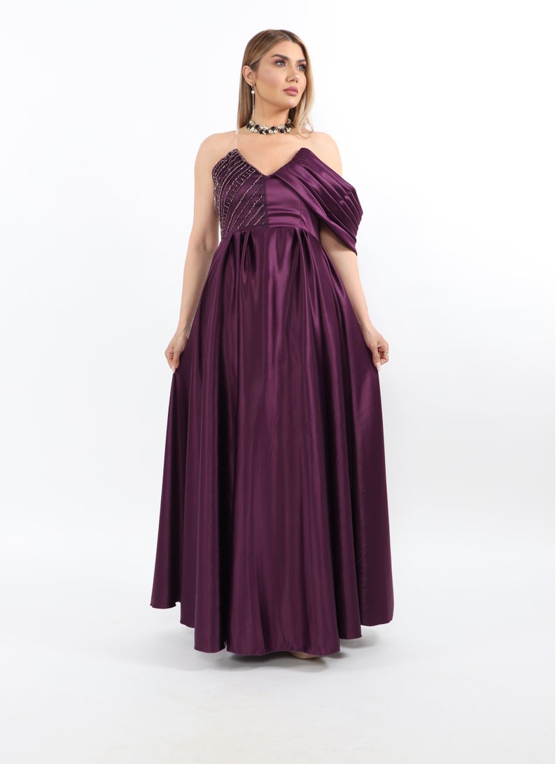MyesuQ V Neck Shinton Dress With Embroidered Bodice - Image 1