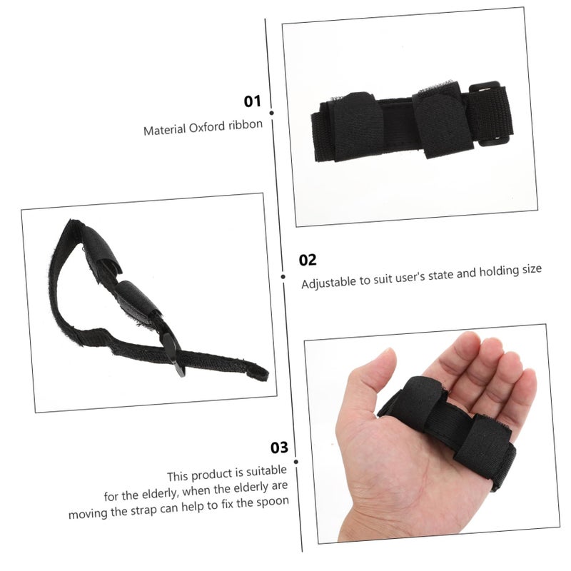Feeding Aid Glove Fixing Strap For Elderly And Disabled Individuals Ergonomic Self Feeding Design Mobility Assistance Black - Image 5