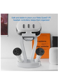 Excefore Stand Compatible with Quest 3 Quest 2 VR Headset and Touch Controllers,Storage and Display Table Stand Suitable for Rift Rift S GO, White  - Image 4