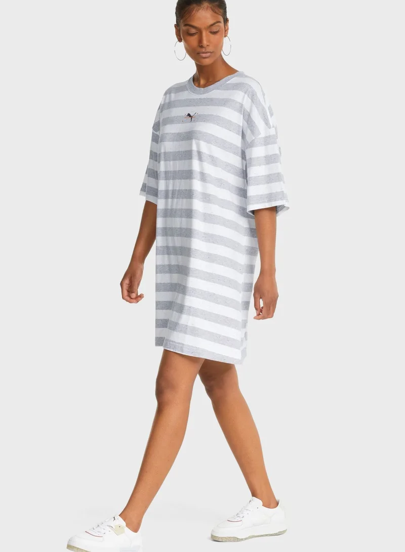 PUMA Re Collection Stripe T-Shirt Dress