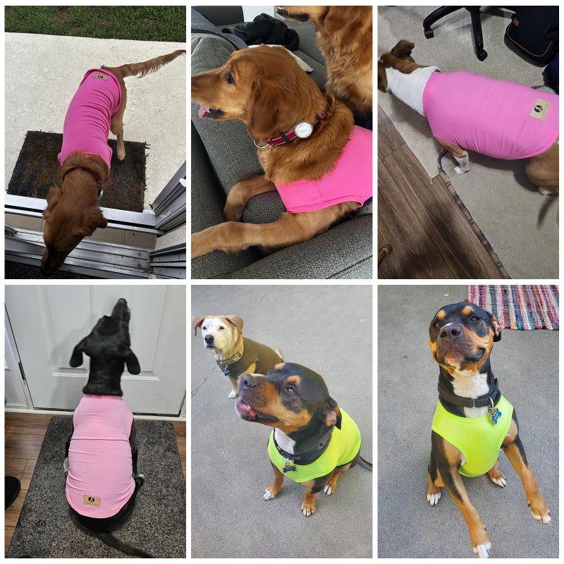 KOOLTAIL Girl Dog Clothes for Large Dogs, 2 Pack Cotton Valentines Dog T Shirts Coats for Outdoor, UV & Insect Protection Anti-Hair Loss & Lightweight Pet Vest Tank Tops Apparel, Pink & Rose, XL - Image 2