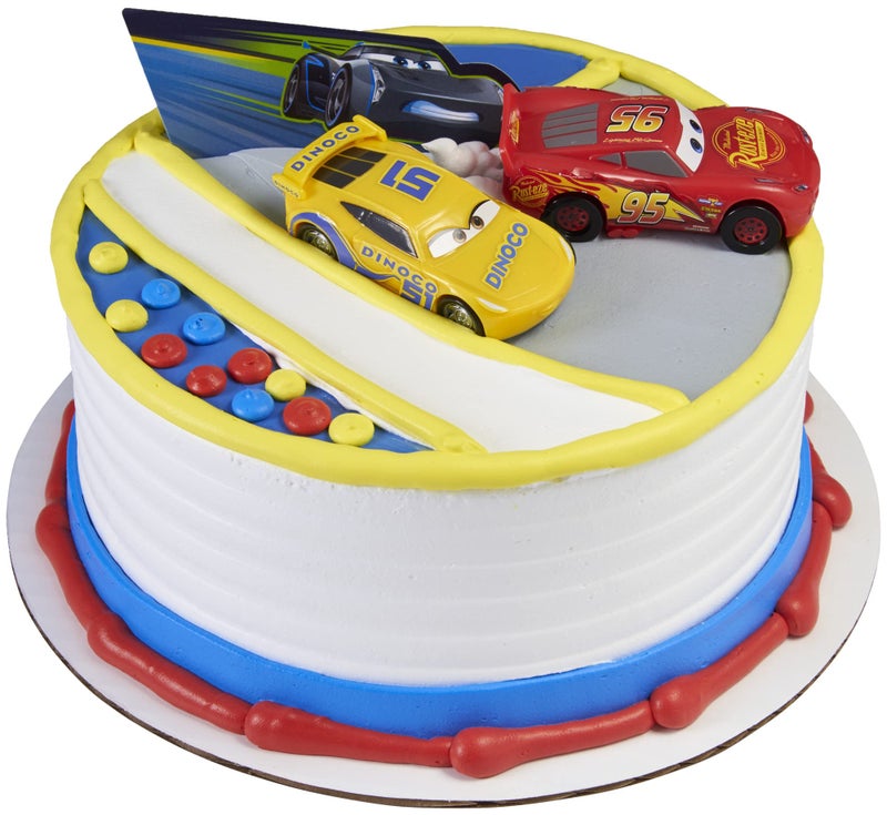 DecoPac Disney and Pixar Cars 3 Ahead of The Curve Cake Topper featuring Lightning McQueen  Cruz Ramirez  and Jackson Storm  1 SET - Image 4