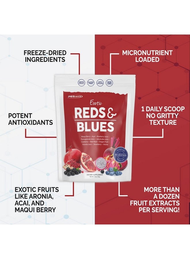 PEScience Reds & Blues Superfoods Powder, 30 Servings, Myo-Inositol Supplement, Beet Root Powder, Pomegranate and Acai Extract, Freeze-Dried Antioxidant Fruit Blend - Image 2