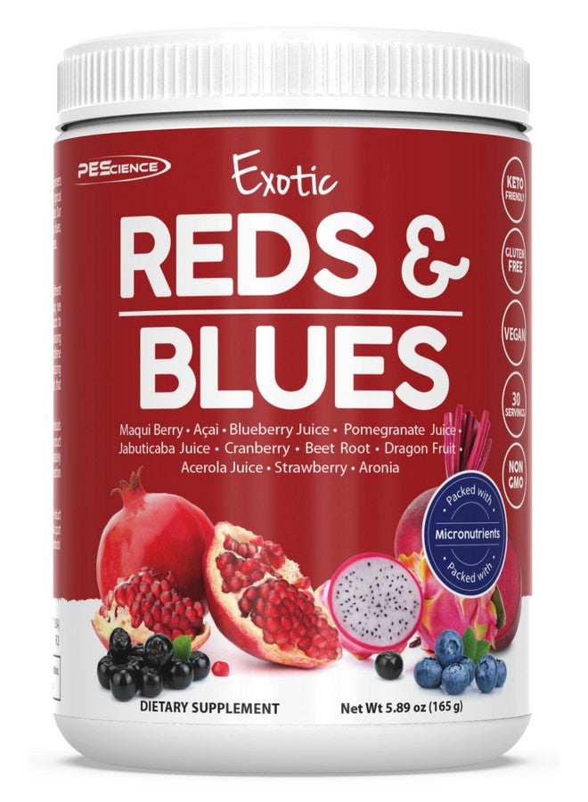PEScience Reds & Blues Superfoods Powder, 30 Servings, Myo-Inositol Supplement, Beet Root Powder, Pomegranate and Acai Extract, Freeze-Dried Antioxidant Fruit Blend - Image 1