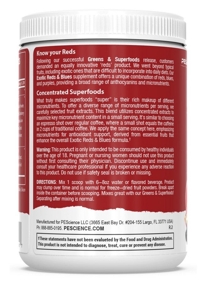PEScience Reds & Blues Superfoods Powder, 30 Servings, Myo-Inositol Supplement, Beet Root Powder, Pomegranate and Acai Extract, Freeze-Dried Antioxidant Fruit Blend - Image 5