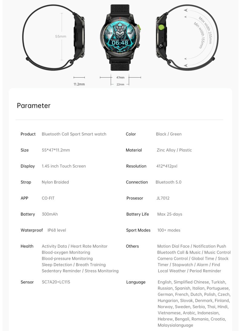 رولستيمي ساعة ذكية للرجال مع مكالمات بلوتوث جهاز تعقب للياقة البدنية ساعة ذكية رياضية - Image 5