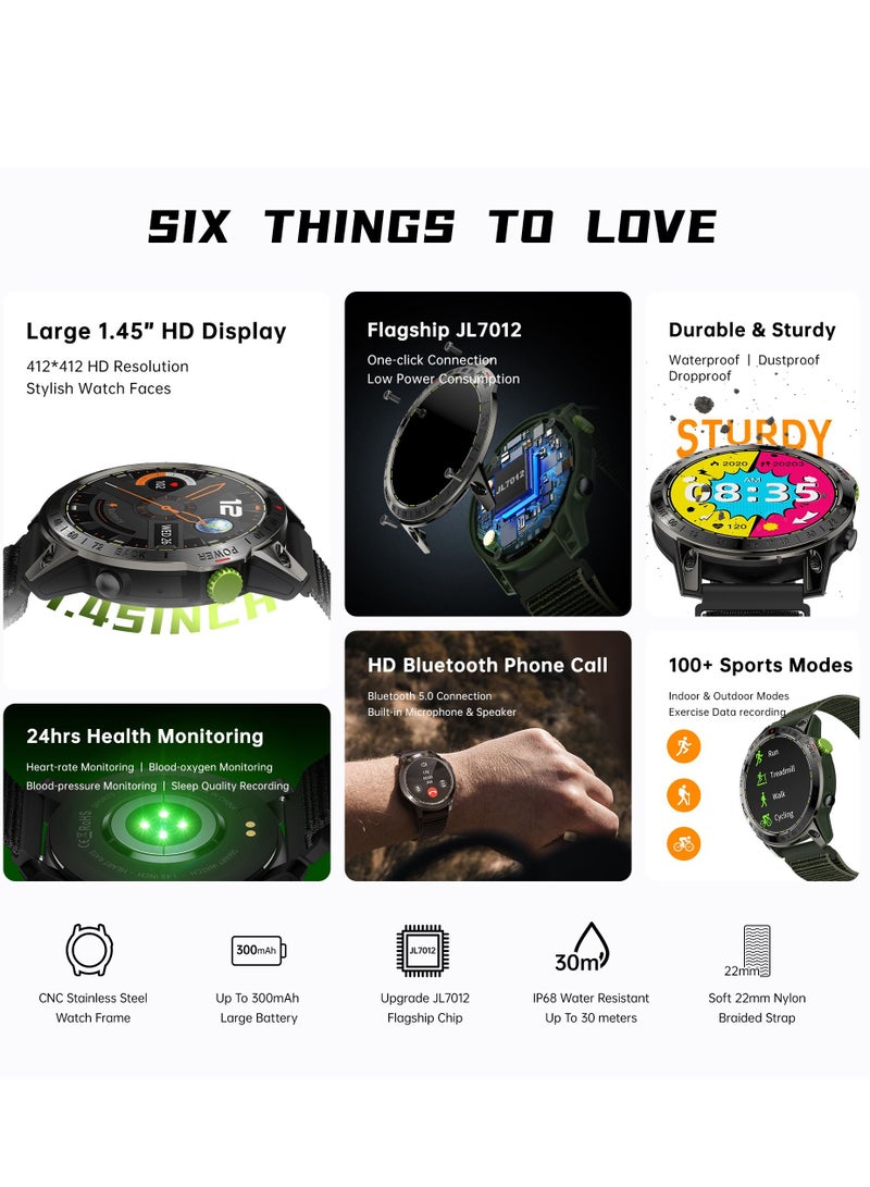 رولستيمي ساعة ذكية للرجال مع مكالمات بلوتوث جهاز تعقب للياقة البدنية ساعة ذكية رياضية - Image 2