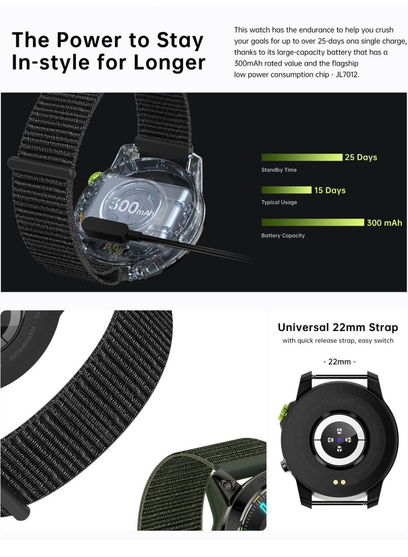 رولستيمي ساعة ذكية للرجال مع مكالمات بلوتوث جهاز تعقب للياقة البدنية ساعة ذكية رياضية - Image 4