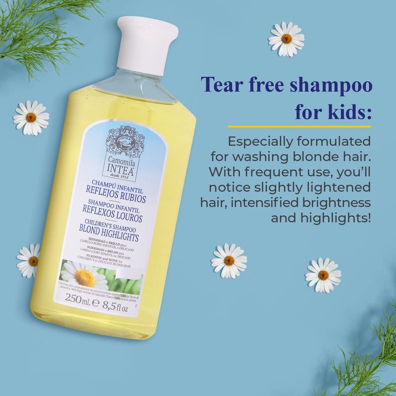 Intea شامبو إنتي كاموميلا للأطفال مع خصلات شقراء – 8.5 أونصة شامبو البابونج لتفتيح الشعر للأطفال – شامبو طبيعي للأطفال بدون سيليكون أو بارابين - Image 4