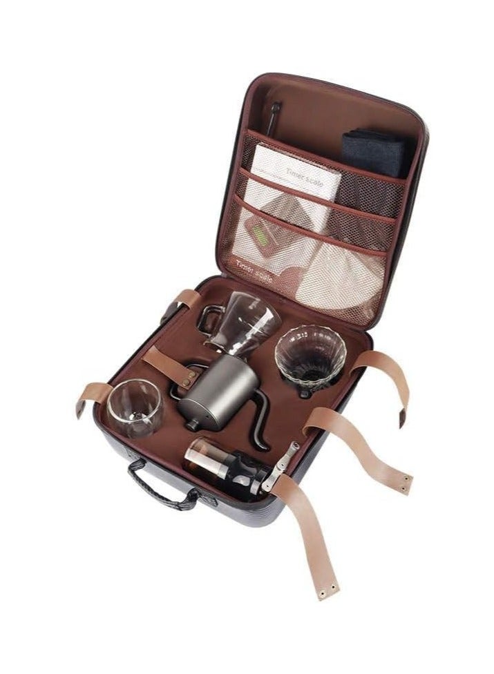 BLOOMING TIME Portable Pour Over Drip Coffee Maker Set with Travel Case Black - Image 1