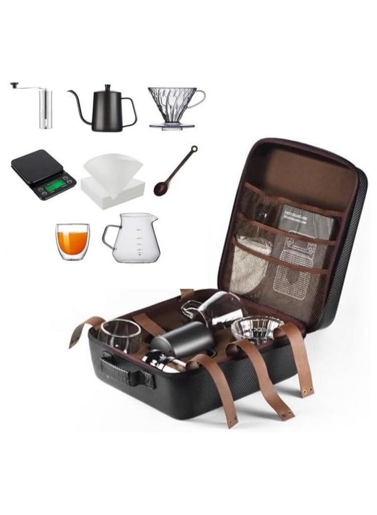 BLOOMING TIME Portable Pour Over Drip Coffee Maker Set with Travel Case Black - Image 2