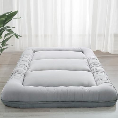 MAXYOYO 6 Extra Thick Japanese Floor Mattress Futon Mattress Foldable Tatami Pad for Adults Roll Up Floor Mat for Living Room Guest Room RV Grey Twin - Image 1