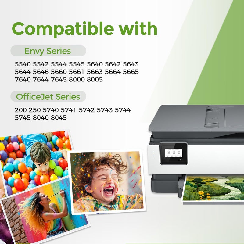 Ubinki 62XL Ink Cartridges Black Replacement for HP Ink 62 XL HP62 HP62XL (2- Combo Pack) Fit for Envy 7640 5660 7645 5540 5640 OfficeJet 5740 5745 8040 250 200 Printers - Image 2