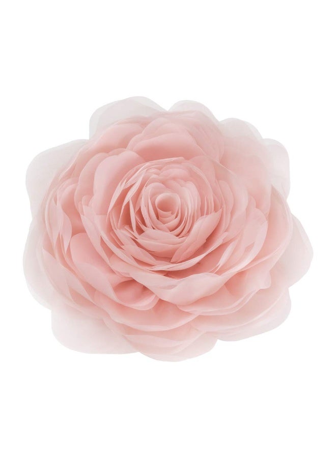 JWH 3D Flower Decorative Throw Pillow Covers Aesthetic Floral Accent Pillow Cases Round Cushion Handmade Pillowcase for Bedroom Bed Couch Chair Office 14 Inch Peach Pink - Image 2