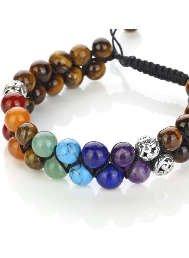 Top Plaza Bead Chakra Bracelet 7 Chakras Healing Crystals Bracelet Yoga Stone Beads Bracelets Meditation Relax Anxiety Bangle for Womens Mens, 8 5 inch, Stone  - Image 4