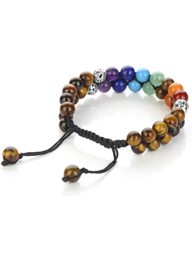Top Plaza Bead Chakra Bracelet 7 Chakras Healing Crystals Bracelet Yoga Stone Beads Bracelets Meditation Relax Anxiety Bangle for Womens Mens, 8 5 inch, Stone  - Image 5