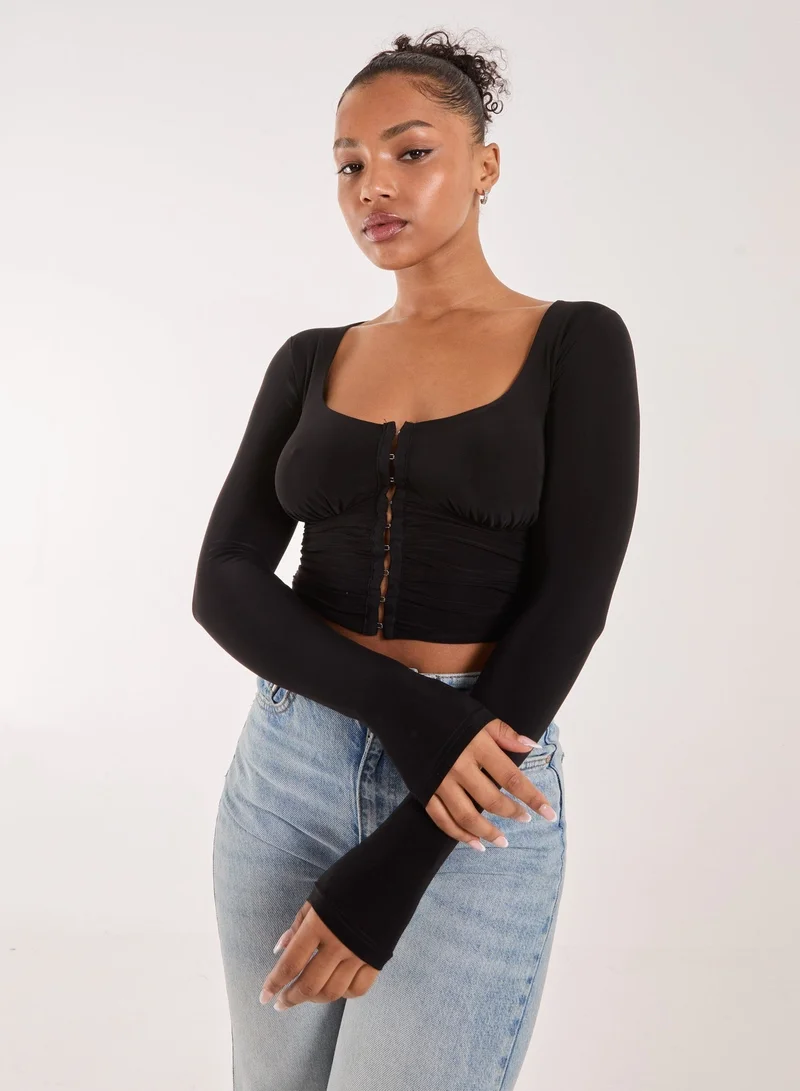 Pink Vanilla  Hook and Eye Long Sleeve Top for Women | Best Price UAE