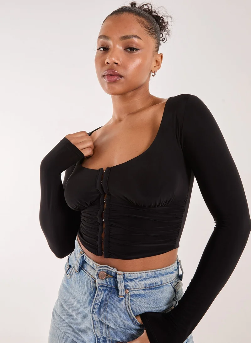 Pink Vanilla Hook and Eye Long Sleeve Top