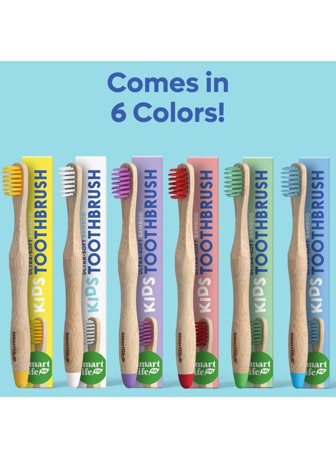 SMARTLIFECO Kids Bamboo Toothbrushes (6 Pack) - Extra Soft Bristles For Toddlers Teeth | Zero Waste Biodegradable Tooth Brushes For Children | Natural Wooden Child Size Handle | BPA Free, Eco-Friendly Compostable - Image 5