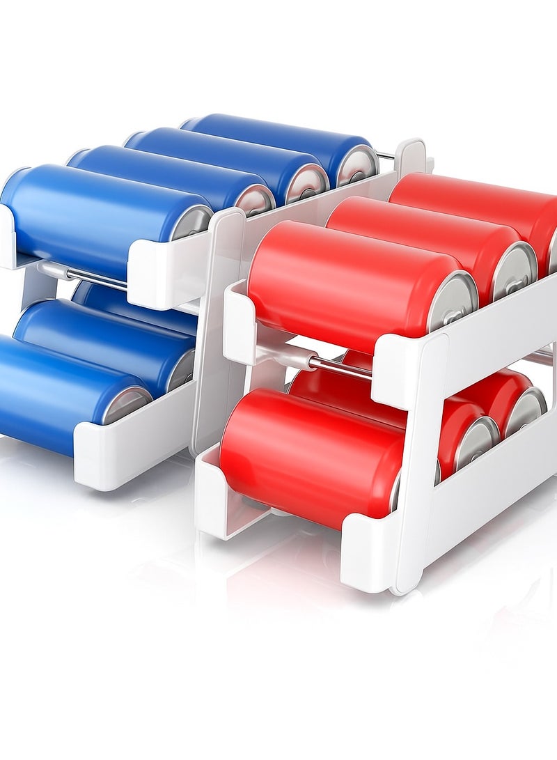 منظم علب الصودا الذكي –وداعًا لفوضى الثلاجة – منظم علب المشروبات العصري حل عملي يجمع بين الأناقة والتنظيم وتوفير المساحة ثنائية الطبقات - قطعه واحدة - Image 3