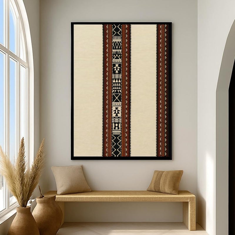 Marktna One canvas painting with a Najdi art design and a hollow frame, measuring (40×60), one piece - Image 2