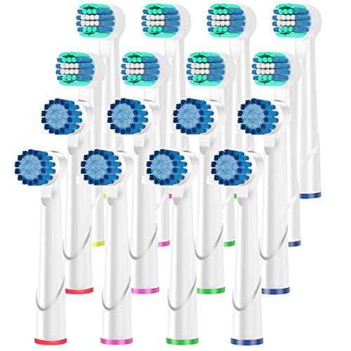 KHBD Replacement Heads Compatible with Oral B Braun Toothbrushes Electric- 16 Pack Professional Precision & Sensitive Brush Heads Refill for Oral B 7000/Pro 1000/9600/ 5000/3000/8000
