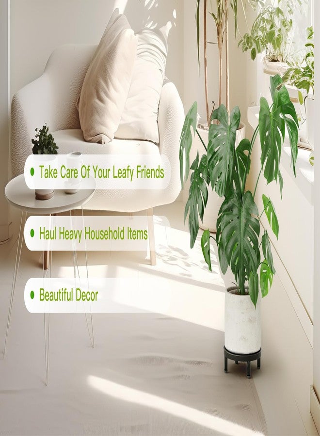 Zhongma 2 Pack 8.7" Sturdy Potted Plant Stand Flower Pot Holder Heavy Duty Construction, Low Plant Stand for Home Indoor and Outdoor, Sturdy plant riser and saucer without Installation Required - Image 5