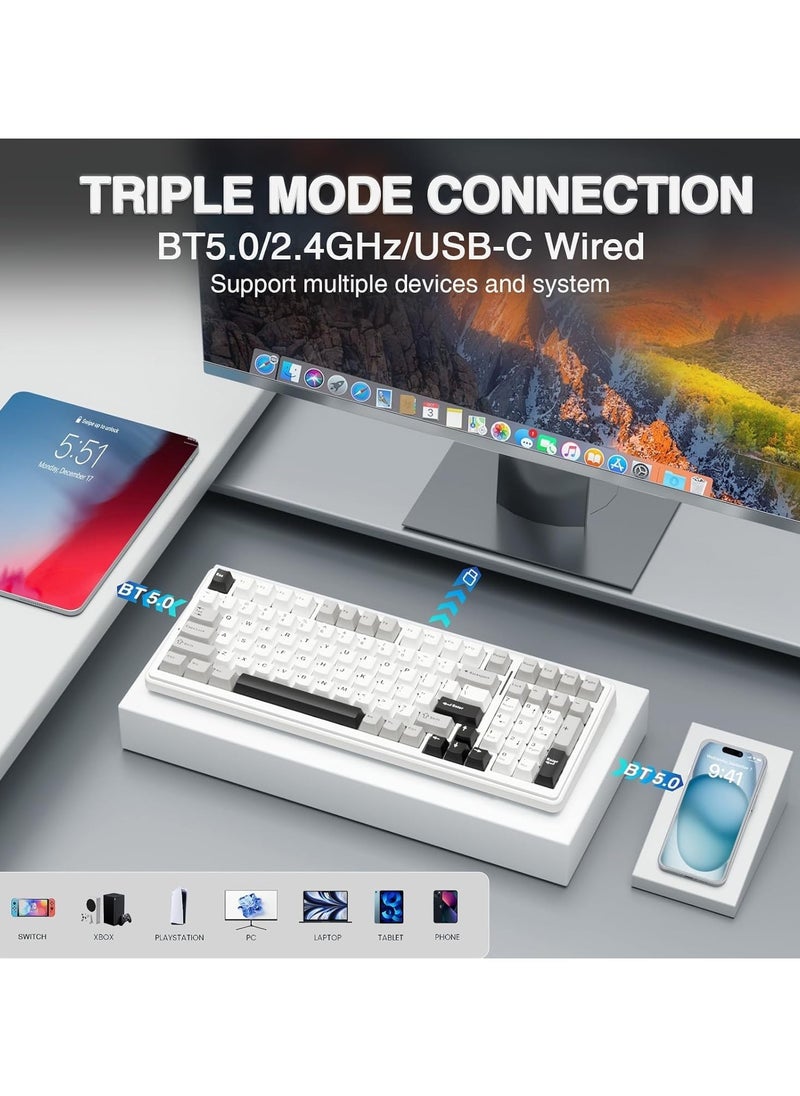 AULA - F99 Wireless Mechanical Keyboard, Tri-Mode BT5.0/2.4GHz/USB-C Hot Swappable Custom Keyboard, Pre-lubed Reaper Switch, Gasket Structure, RGB Backlit Gaming Keyboard for PC/Tablet/PS/Xbox - Image 1