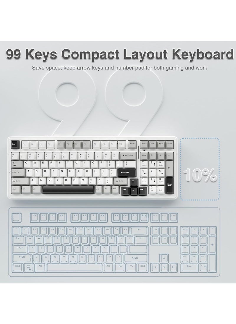 AULA - F99 Wireless Mechanical Keyboard, Tri-Mode BT5.0/2.4GHz/USB-C Hot Swappable Custom Keyboard, Pre-lubed Reaper Switch, Gasket Structure, RGB Backlit Gaming Keyboard for PC/Tablet/PS/Xbox - Image 1