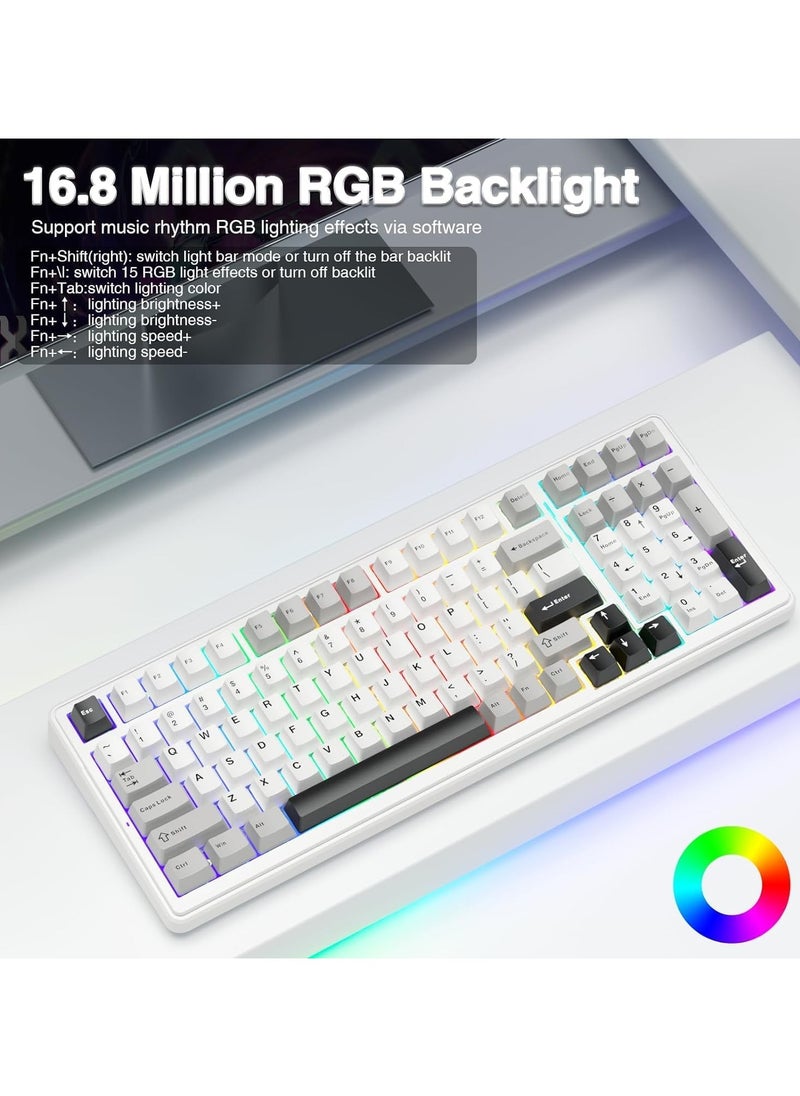 AULA - F99 Wireless Mechanical Keyboard, Tri-Mode BT5.0/2.4GHz/USB-C Hot Swappable Custom Keyboard, Pre-lubed Reaper Switch, Gasket Structure, RGB Backlit Gaming Keyboard for PC/Tablet/PS/Xbox - Image 1