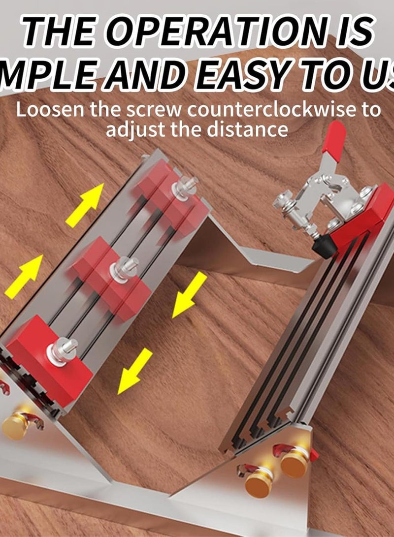 GGOOT Adjustable Spline Clamp - Drawer Hardware Tool, Multi-Size Clamp Adjustable Locator | 90-Degree Woodworking Table Saw Locator with 4 Limiters, Right Angle Positioning Cilp for Wood Crafts - Image 2