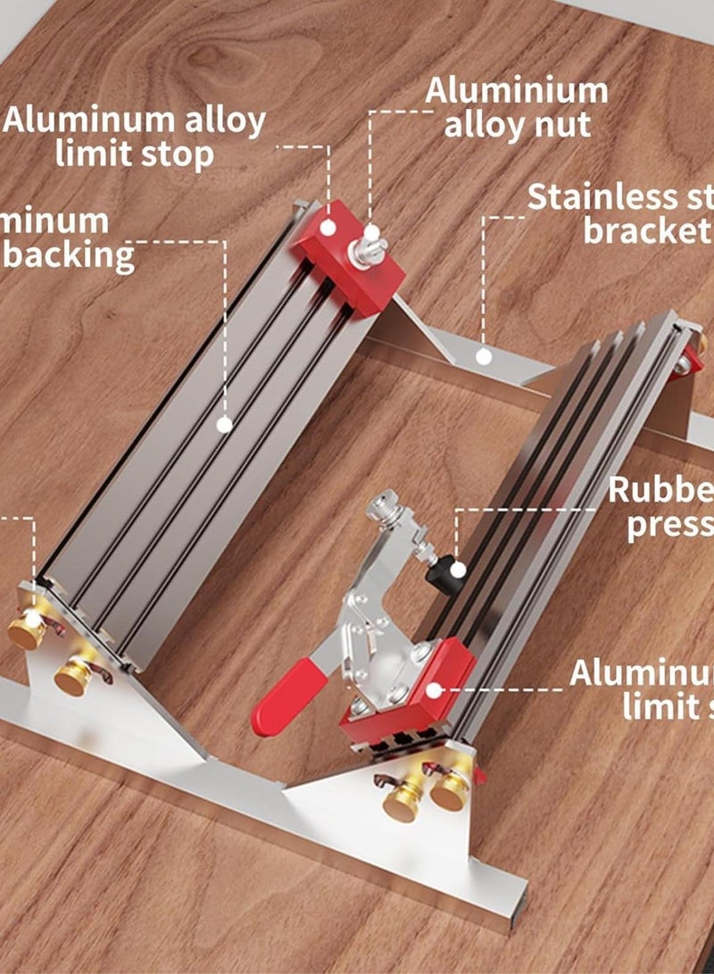 GGOOT Adjustable Spline Clamp - Drawer Hardware Tool, Multi-Size Clamp Adjustable Locator | 90-Degree Woodworking Table Saw Locator with 4 Limiters, Right Angle Positioning Cilp for Wood Crafts - Image 3