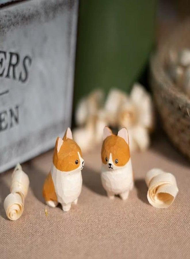 INF-STAR Handmade Wooden Corgi Figurine, Small Hand Carved Dog Statue, Natural Solid Wood Mini Corgi Decor, Eco-Friendly Painted Animal Figure, for Dog Lovers Pet Owners - Image 5