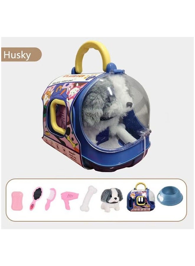 بلومنغ تايم ألعاب أطفال فروي ، كلاب أليفة لطيفة ، مكالمات المشي مع أقفاص الكلاب ، ألعاب إلكترونية ، هدايا عيد ميلاد تفاعلية للأطفال ، أطفال ، أقوياء البنية - Image 1