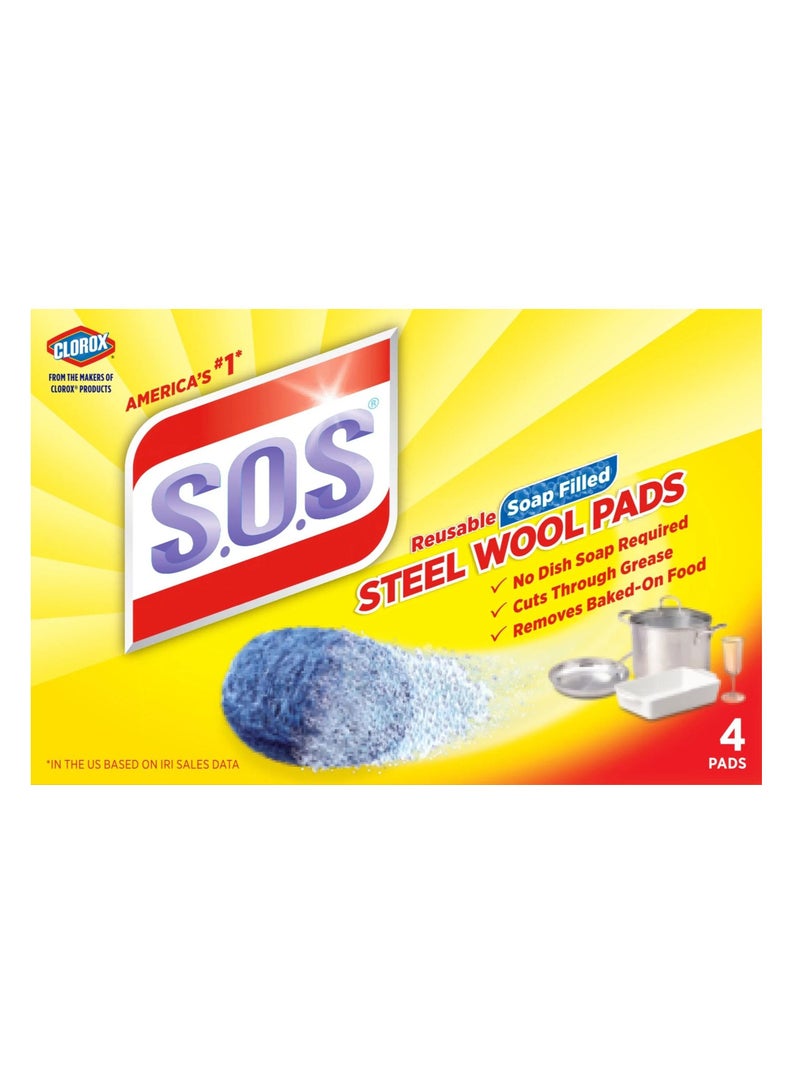 كلوركس صحن فرك من الصوف الصلب 4 قيراط من S.O.S - Image 1