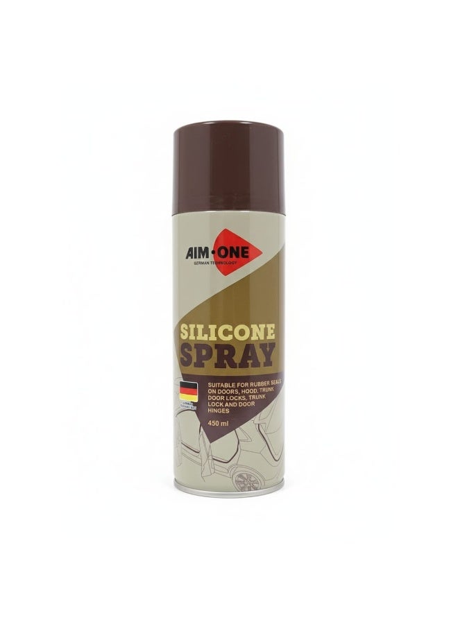 Hitex Aim-One Silicone Spray 450ml | Rubber Seal Lubricant for Car Doors, Locks, Hinges, Trunk, Hood | Anti-Freeze, Anti-Corrosion, Anti-Static | German Technology - Image 1