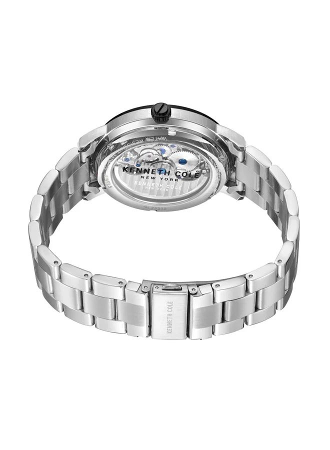 Kenneth Cole New York 43mm Automatic Men's Watch with Black Dial & Stainless Steel Bracelet