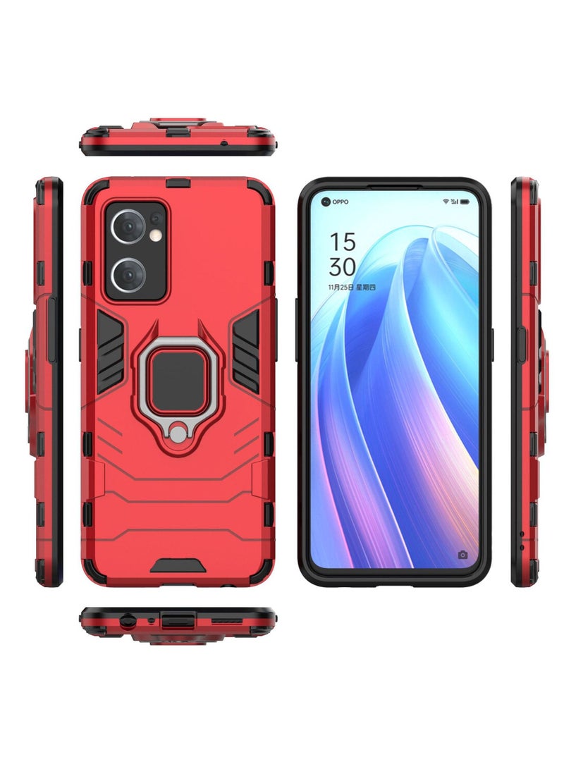 Red Protective Cover With Ring Bracket For Oppo - Image 2