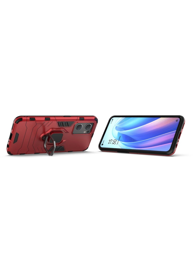 Red Protective Cover With Ring Bracket For Oppo - Image 3
