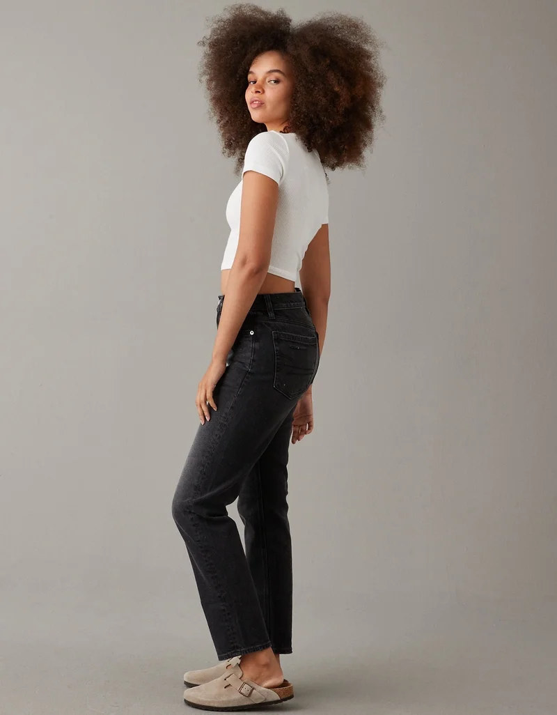 American Eagle  AE Stretch Super High-Waisted Ankle Straight Jean for Women | Best Price UAE