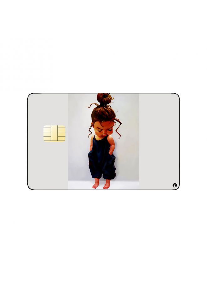 RKN PRINTED BANK CARD STICKER Cute Baby Girl Drawing - Image 1