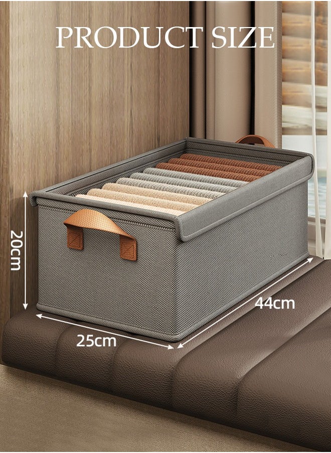DUNISO 3pcs Wardrobe Clothes Organizer Foldable Closet Storage Organizer for Clothes Jeans Washable Closet Storage Boxes with Carrying Handles Cube Storage Bin for Home Bedroom Office  - Image 2