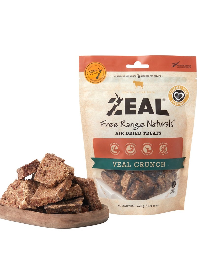 zeal Free Range Natural Air Dried Veal Crunch Dog Treats 125g