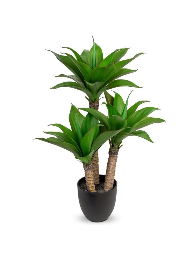 Briful 23.7'' Agave Plants Artificial Realistic Potted Faux Agave Plants 3 Agave Fake Plants in Black Pot Houseplant for Home Decor Indoor Outdoor Farmhouse - Image 1