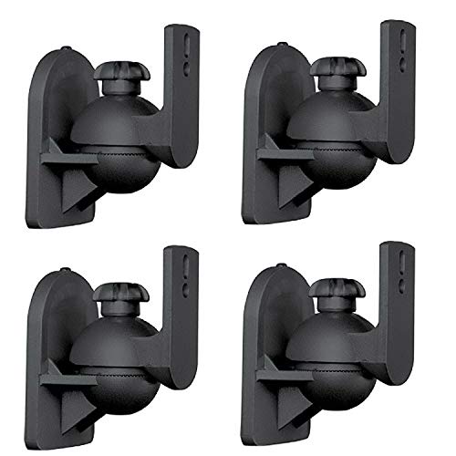 myl SB-28 Speaker Wall Mounting Bracket for Satellite Speakers - Black (Max 7.5LBS) (4 Mounts) - Image 1