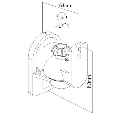 myl SB-28 Speaker Wall Mounting Bracket for Satellite Speakers - Black (Max 7.5LBS) (4 Mounts) - Image 2