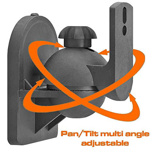 myl SB-28 Speaker Wall Mounting Bracket for Satellite Speakers - Black (Max 7.5LBS) (4 Mounts) - Image 4