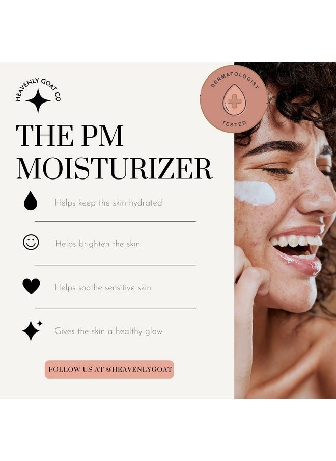 LuxeJoie - Heavenly Goat The Pm Moisturizer 1.69 Oz Goat Milk Night Cream Microbiome Skincare Prebiotic Probiotic Ceramides - Image 1